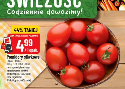 Pomidory śliwkowe promocja w POLOmarket