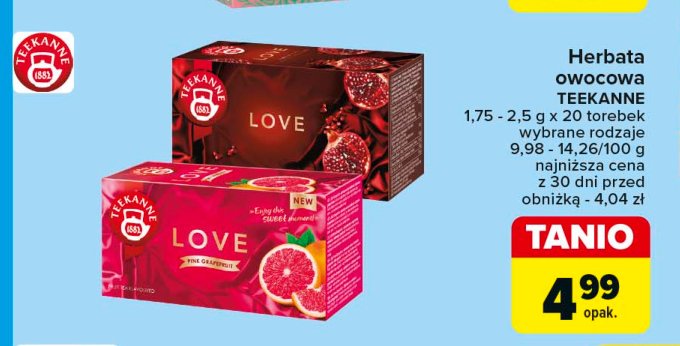 Herbata pink grapefruit Teekanne love promocja