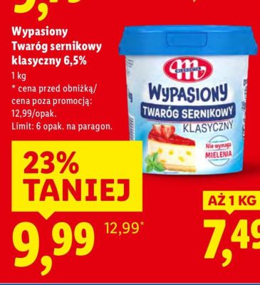 Twaróg sernikowy Wypasiony klasyczny 6,5% 1 kg promocja w Lidl