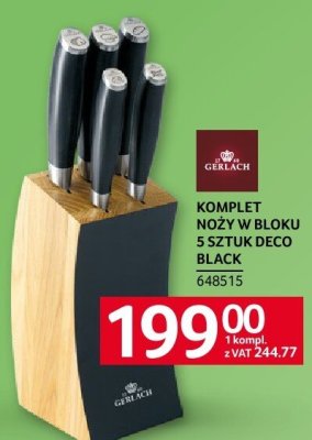 Komplet noży w bloku 5 sztuk Deco Black Gerlach promocja w Selgros