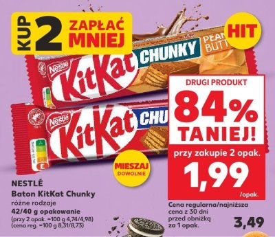 Baton KitKat Chunky różne rodzaje promocja w Kaufland