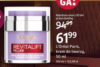 Krem do twarzy Revitalift Filler promocja w Rossmann