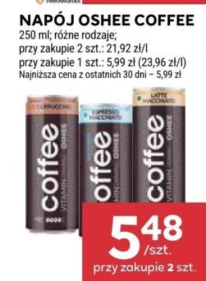 Napój Oshee Coffee różne rodzaje promocja w Stokrotka