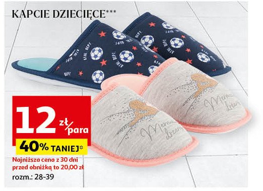 Kapcie dziecięce Auchan inextenso promocja w Auchan