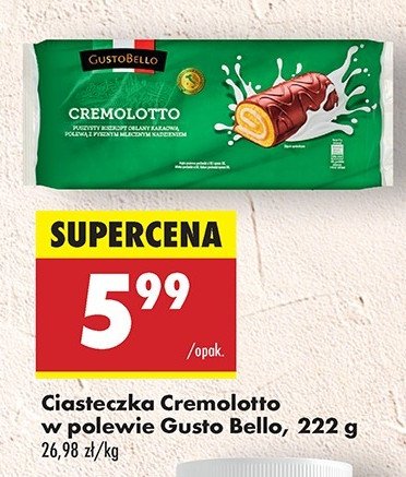 Ciasteczka cremolotto w czekoladzie Gustobello promocja