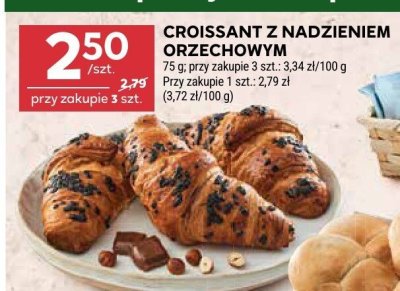 Croissant z nadzieniem orzechowym promocja w Stokrotka