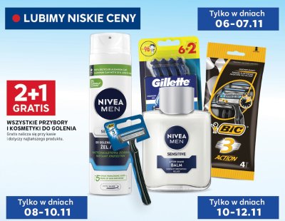 Przybory i kosmetyki do golenia - wszystkie (Nivea Men, Gillette, Bic) promocja w Stokrotka