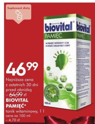 Tonik witaminowy BIOVITAL PAMIĘĆ promocja w Super-Pharm