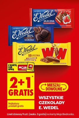 Czekolada wszystkie rodzaje 2+1 GRATIS promocja w Biedronka