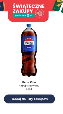 Napój gazowany Pepsi 1,75 l promocja w Biedronka