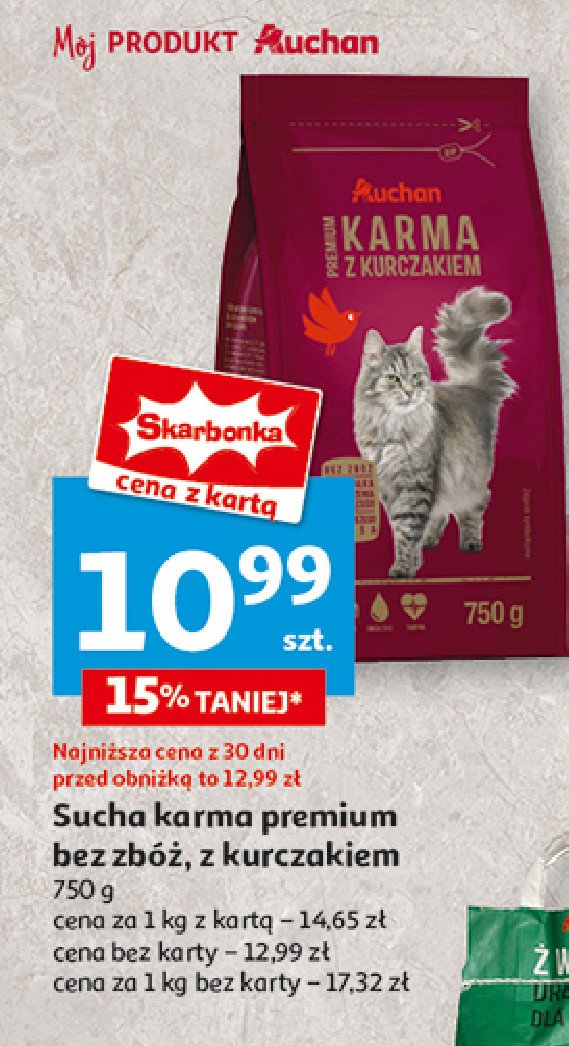 Karma z kurczakiem bez zbóż Auchan promocja