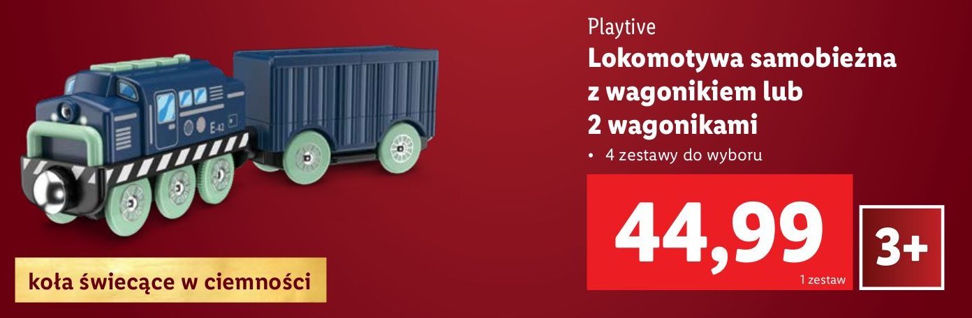 Lokomotywa samobieżna z wagonikiem Playtive promocja