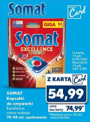 Kapsułki do zmywarki Excellence Somat promocja w Kaufland
