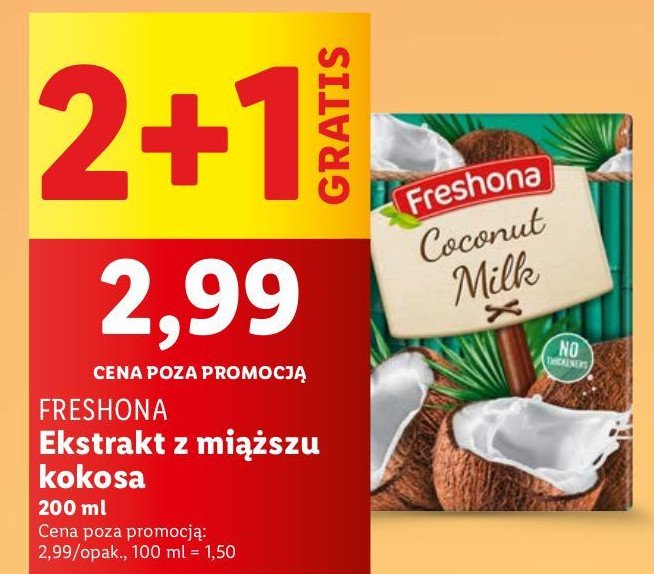 Mleczko kokosowe Freshona promocja w Lidl