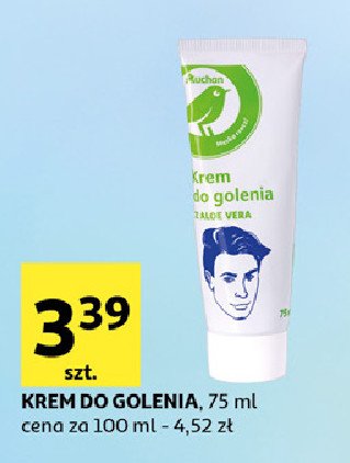 Krem do golenia aloe vera Auchan na co dzień (logo zielone) promocja