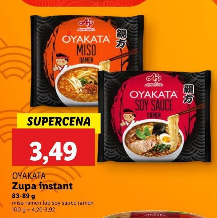 Zupa soy sauce ramen Ajinomoto oyakata promocja w Lidl