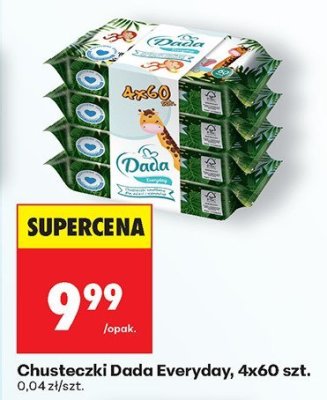 Chusteczki Dada Everyday, 4x60 szt. promocja w Biedronka
