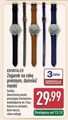 Zegarek na rękę premium damski/męski  promocja w Aldi