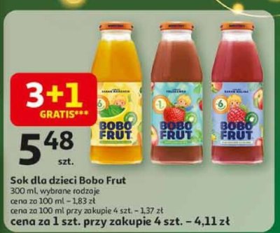 Sok dla dzieci Bobo Frut promocja w Auchan