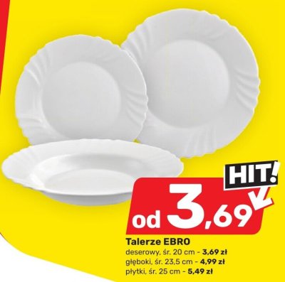 Talerze EBRO - deserowy śr. 20 cm promocja w Bricomarche