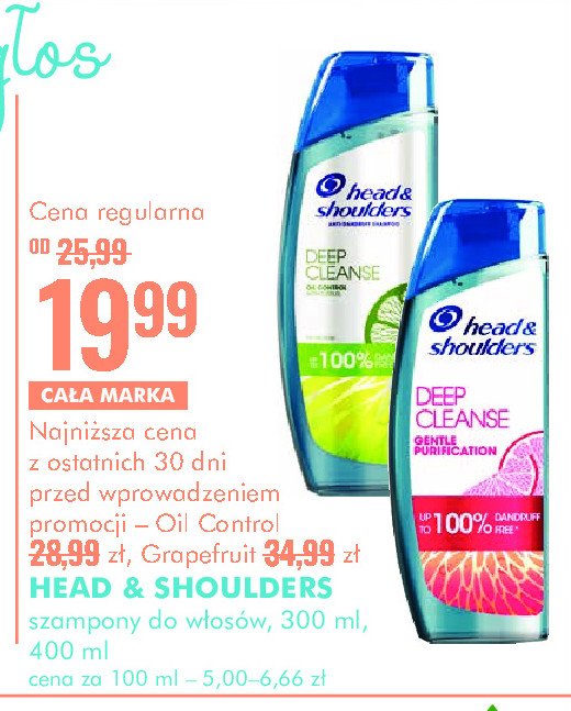 Szampon do włosów deep cleanse grapefruit Head&shoulders promocja