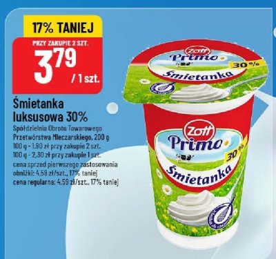 Śmietanka luksusowa 30% Zott Primo promocja w POLOmarket