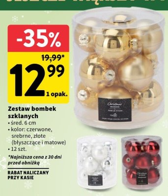 Zestaw bombek szklanych promocja w Intermarche