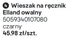 Wieszak na ręcznik Elland owalny czarny promocja w Castorama