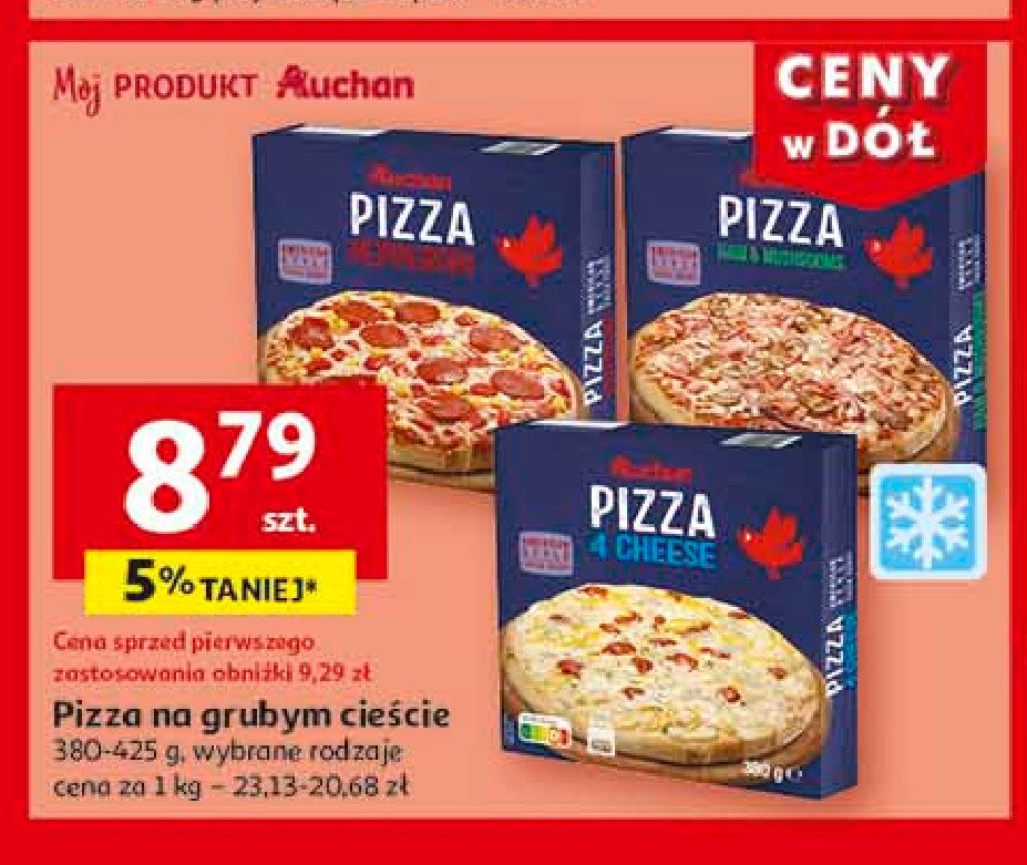 Pizza pepperoni Auchan różnorodne (logo czerwone) promocja w Auchan