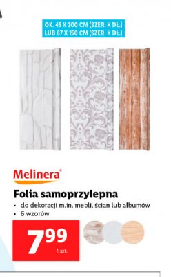 Folia samoprzylepna 67.5 x 150 cm Melinera promocja
