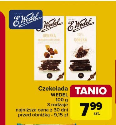 Czekolada gorzka 80% premium E. wedel promocja w Auchan