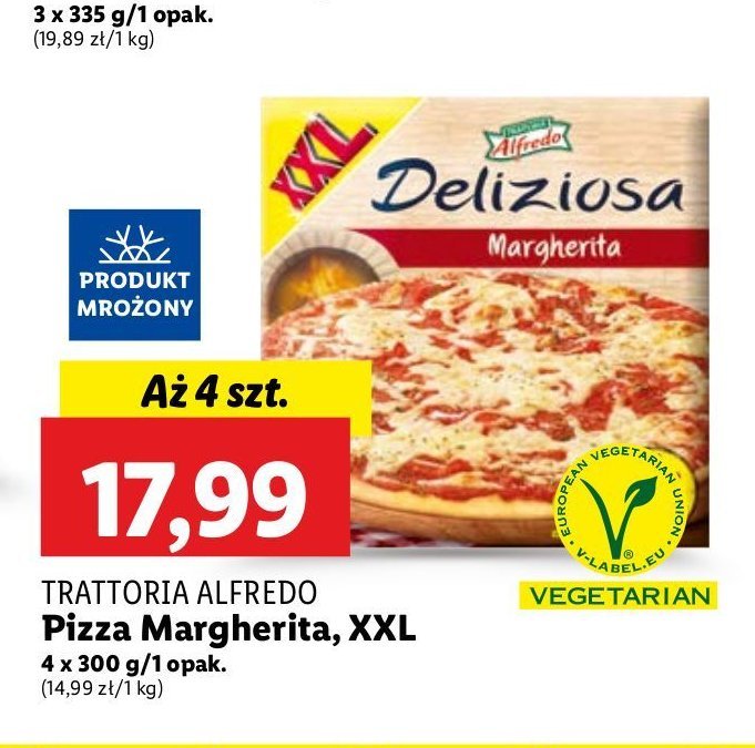 Pizza delizosa margherita xxl Trattoria alfredo promocja