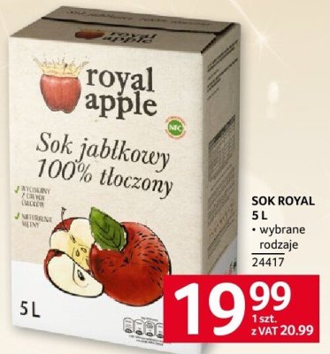 Sok Royal 5 L wybrane rodzaje promocja w Selgros