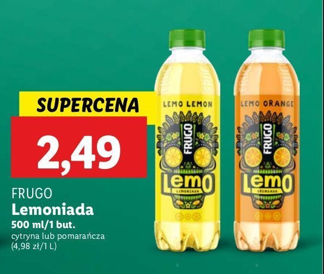 Napój pomarańczowy FRUGO LEMO promocja