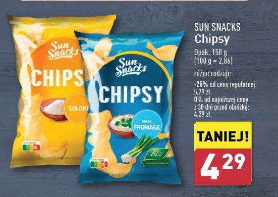 Chipsy solone SUN SNACKS promocja