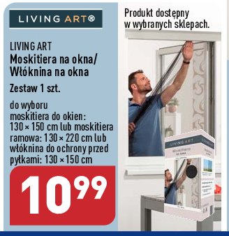 Moskitiera na okno 130 x 150 cm Living art promocja