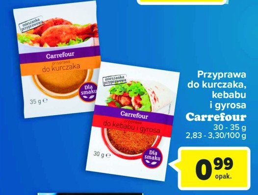 Przyprawa do kebabu i gyrosa Carrefour promocja