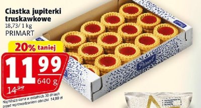 Ciastka jupiterki truskawkowe PRIMART promocja w Prim Market