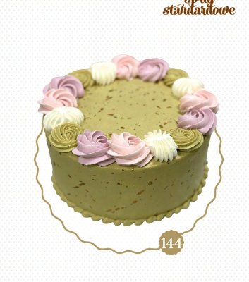 Tort standardowy pistacjowy z r贸偶ami (144) Ciastkarnia promocja w TOPAZ