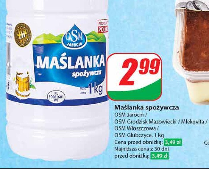 Maślanka naturalna 1.5 % Głubczyce promocja