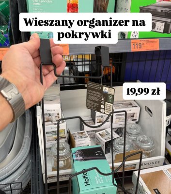 Organizer na pokrywki wieszany promocja w Biedronka