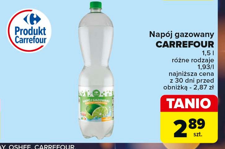 Woda limonkowa Carrefour classic promocja w Carrefour Market