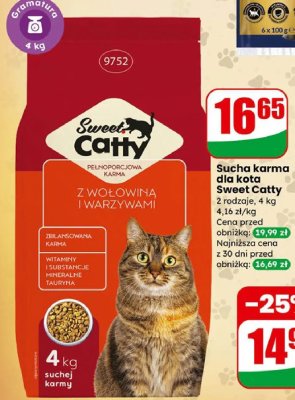 Sucha karma dla kota Sweet Catty z wołowiną i warzywami promocja w Dino