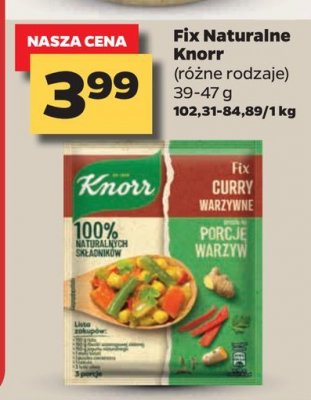Curry  warzywne Knorr fix promocja
