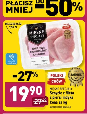 Sznycle z fileta z piersi indyka Mięsne specjały zawsze świeże (aldi) promocja