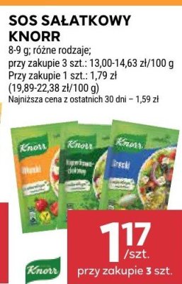 Sos sałatkowy Knorr różne rodzaje promocja w Stokrotka