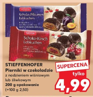 Pierniki w czekoladzie z wiśnią STIEFFENHOFER promocja w Kaufland