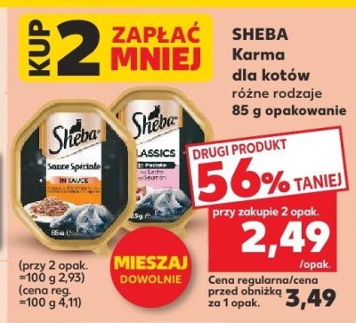 Karma dla kotów SHEBA różne rodzaje 85 g  promocja w Kaufland