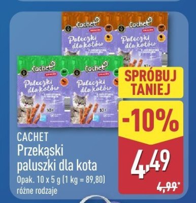 CACHET Przekąski paluszki dla kota, różne rodzaje promocja w Aldi