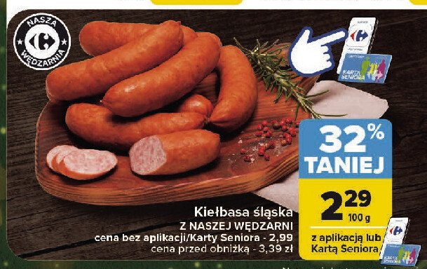 Kiełbasa śląska Nasza wędzarnia carrefour promocja